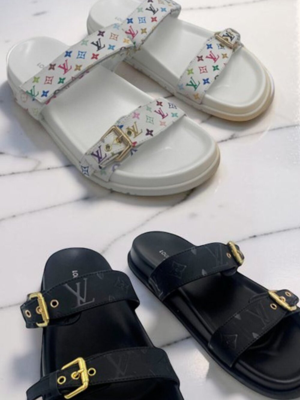 NEW Lot of 2 Monogram Sandals Women Size 10 similar to Louis Vuitton Luxurycore